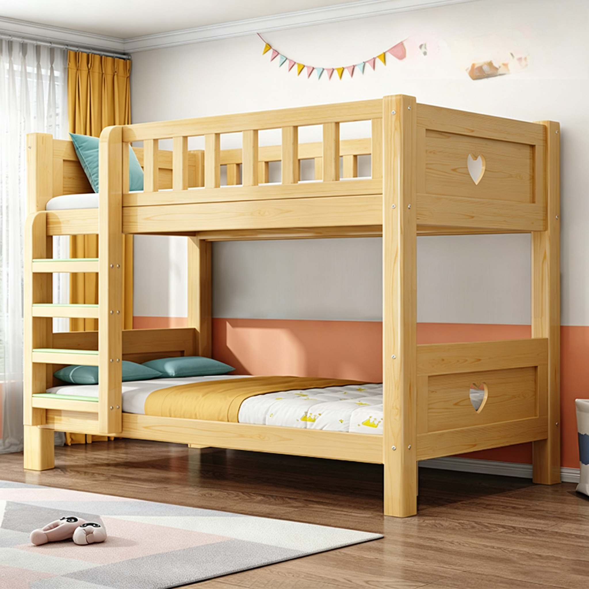 Sturdy Double-Decker Bunk Bed for Kids & Teens