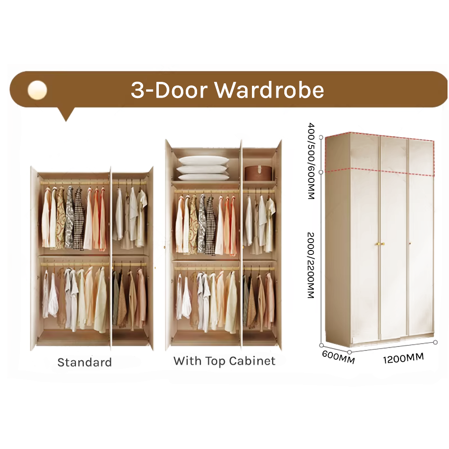 Flex Series - 1200mm Modular Wardrobe - Customizable Closet with Optional Top Cabinets