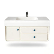 Creamy Vanity with Corian Integrated Sink