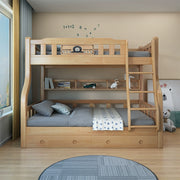 Solid Wood Parent-Child Bunk Bed for Compact Spaces