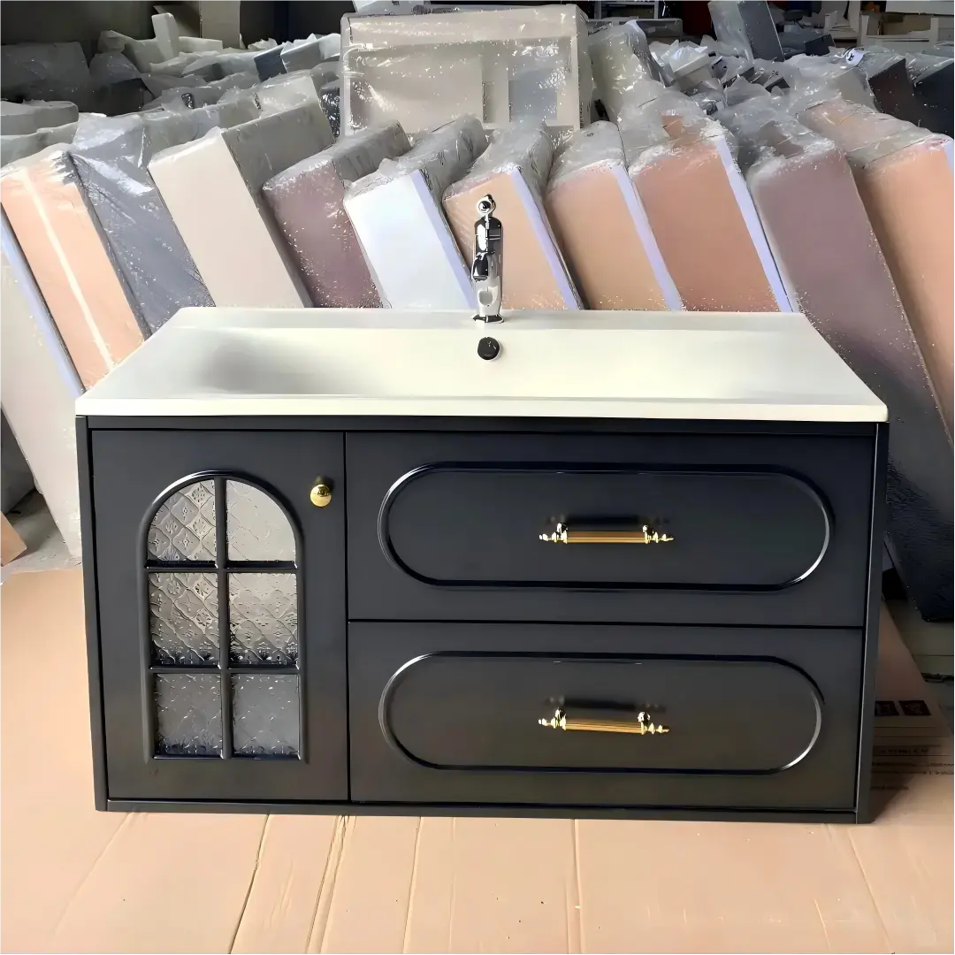 French Vintage Vanity with Double Drawers for Every Bathroom