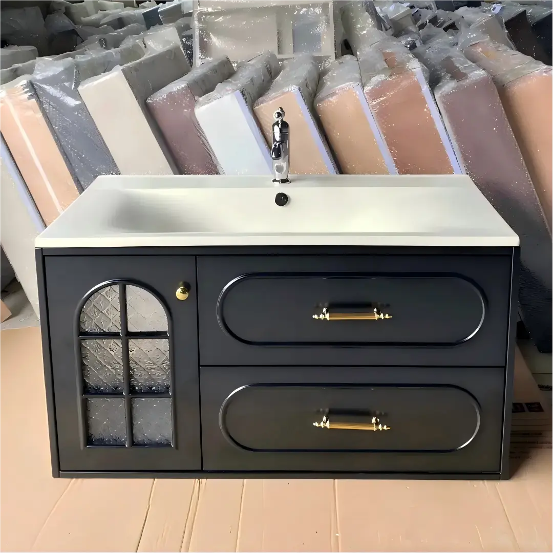 French Vintage Vanity with Double Drawers for Every Bathroom