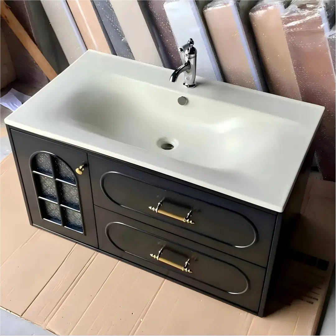 French Vintage Vanity with Double Drawers for Every Bathroom