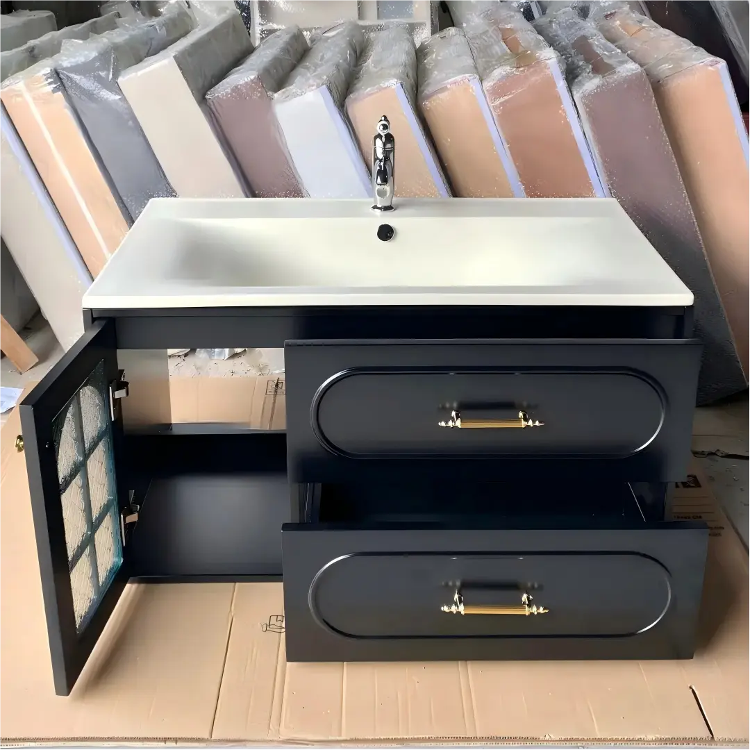 French Vintage Vanity with Double Drawers for Every Bathroom