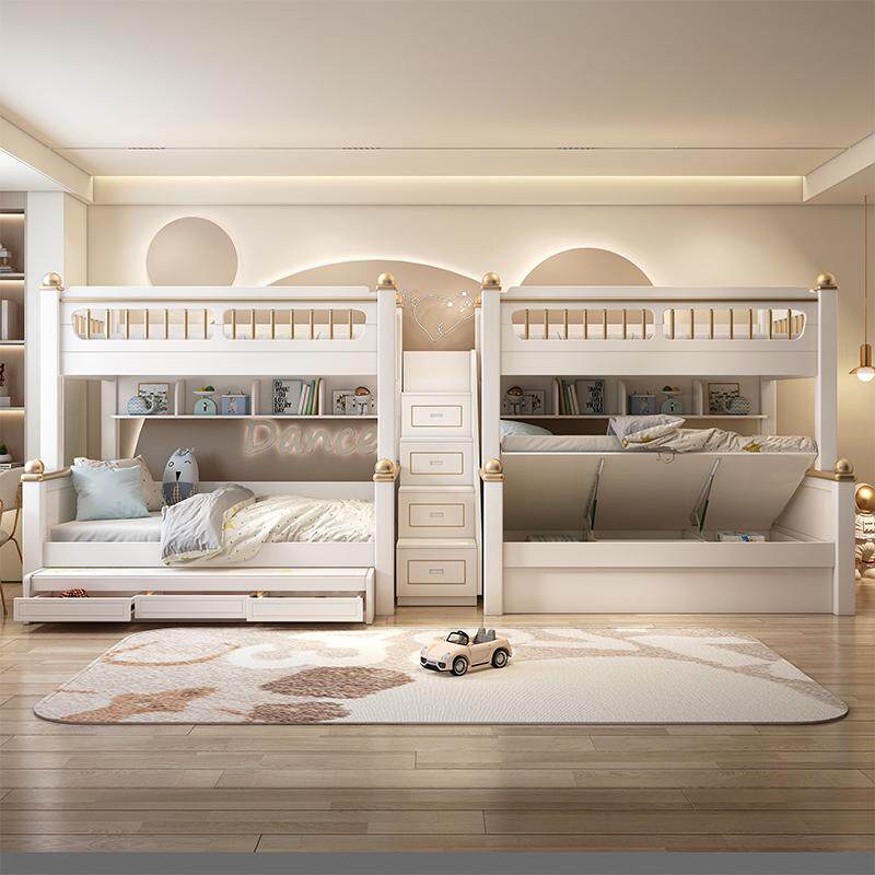 Premium Elegant Bunk Bed with Integrated Wardrobe & Trundle | Architectural Multi-Functional Bed Combo