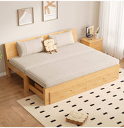 Solid Wood Space-Saving Foldable Bed for Apartments &amp; Small Homes
