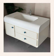 Creamy Vanity with Corian Integrated Sink