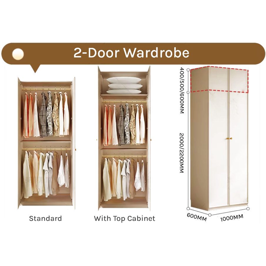 Flex Series - 1000mm Modular Wardrobe - Versatile Storage with Optional Top Cabinets