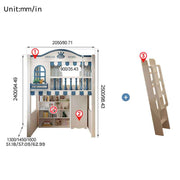 Premium Loft Bed with Ladder & Storage Wardrobe | Space-Saving Functional Bed Combo