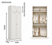Alto Series - 800mm Compact Arched Wardrobe - Modular Closet with Overhead Cabinet