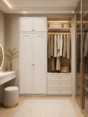 Alto Series - 800mm Compact Arched Wardrobe - Modular Closet with Overhead Cabinet