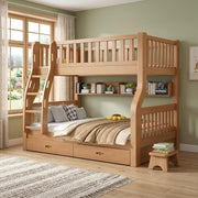 Solid Rubberwood Bunk Bed for Shared Bedrooms and Compact Living Spaces
