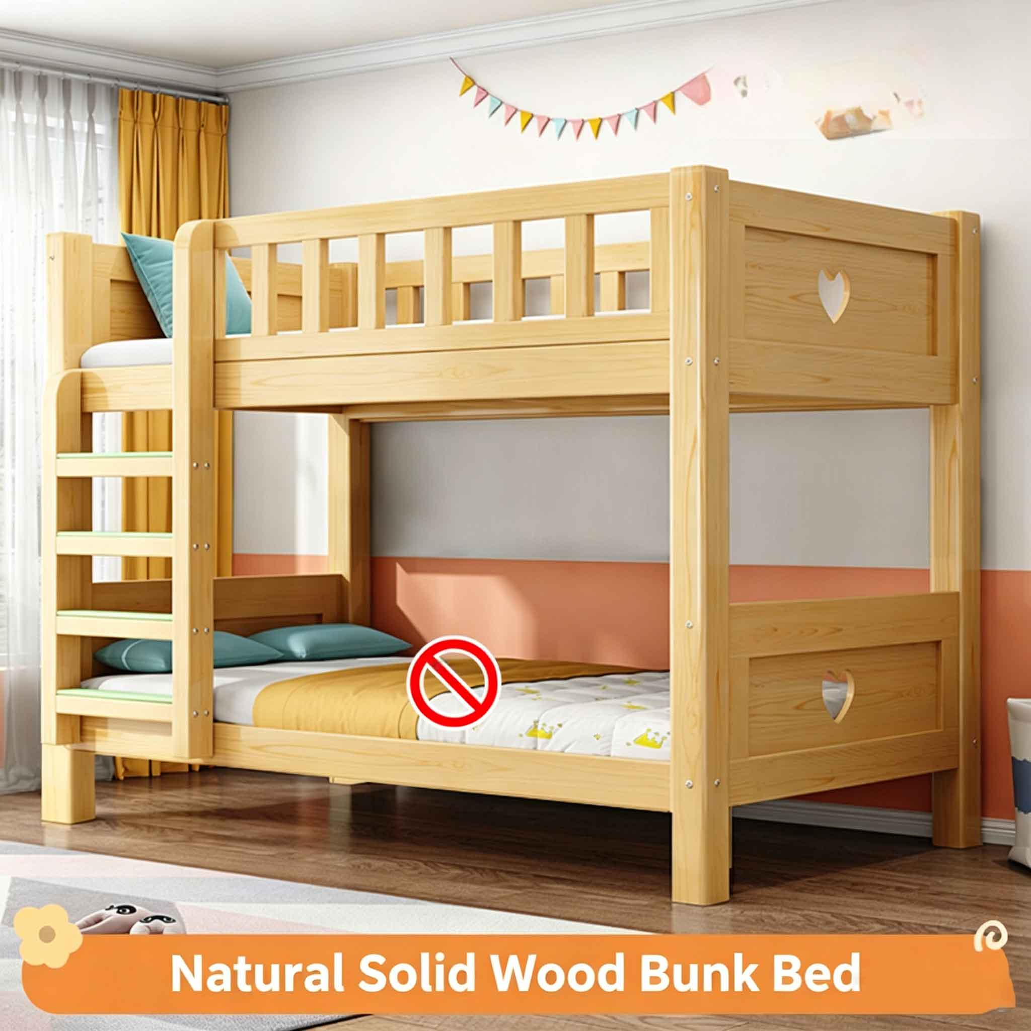 Sturdy Double-Decker Bunk Bed for Kids & Teens