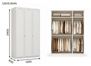 Arcadia Series - 1200mm Modern Arched Wardrobe - Extra-Tall Three-Door Closet