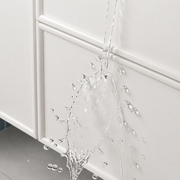 Modern Floating White Bathroom Vanity with Colourful Heart-Shaped Handles & Integrated Ceramic Basin for Bathrooms