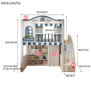 Premium Loft Bed with Stair Cabinet & Storage Wardrobe | Space-Saving Functional Bed Combo