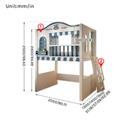 Premium Loft Bed with Ladder & Storage Wardrobe | Space-Saving Functional Bed Combo