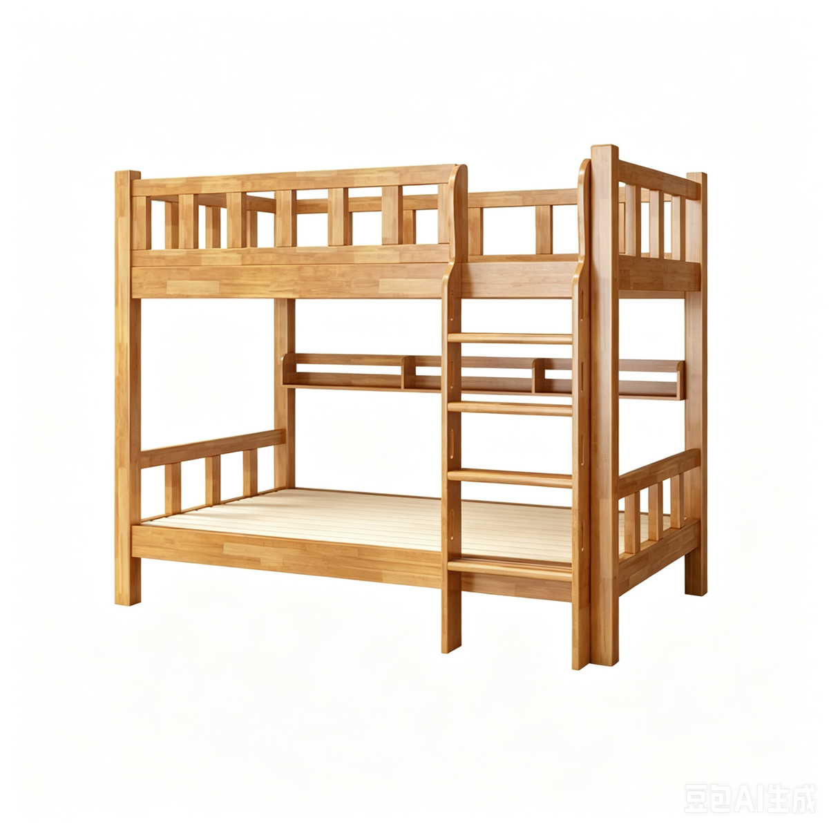 Solid Wood Space-Saving Bunk Bed for Adults & Dorms