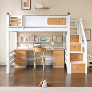 Space-Saving Timber Loft Bed with Integrated Desk & Wardrobe - Premium All-in-One Bedroom Suite