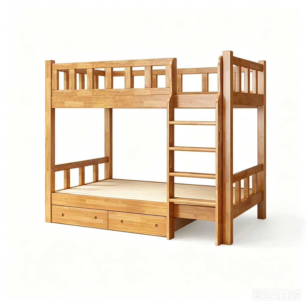 Solid Wood Space-Saving Bunk Bed for Adults & Dorms