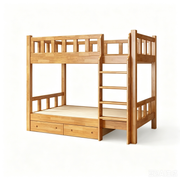 Solid Wood Space-Saving Bunk Bed for Adults & Dorms