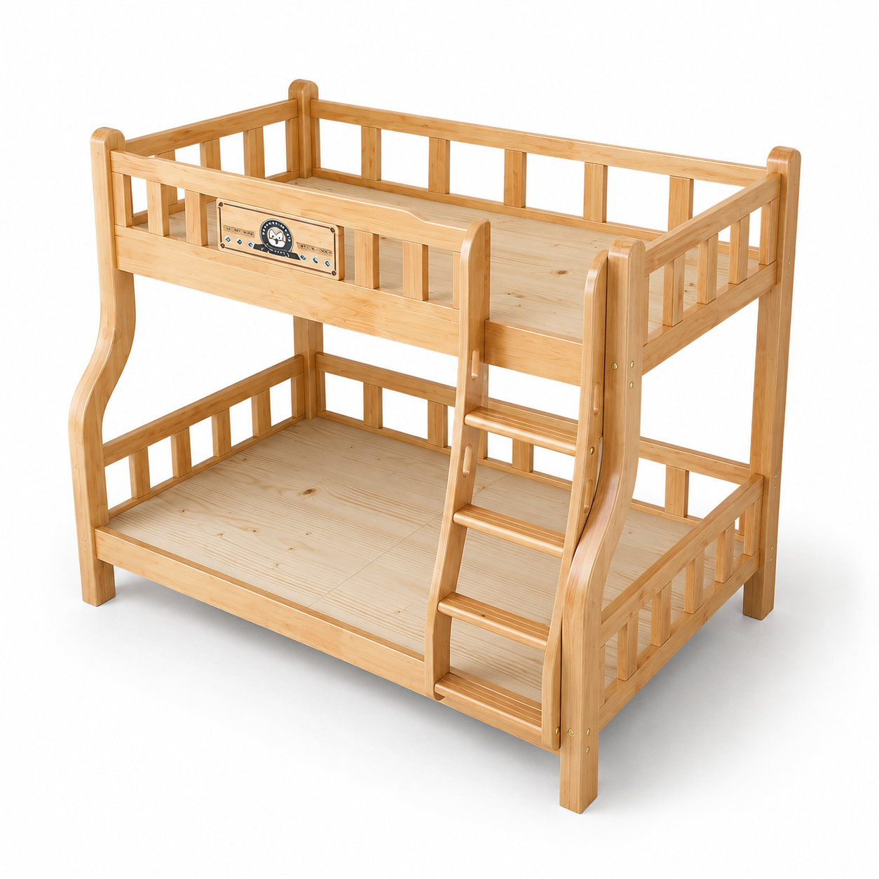 Solid Wood Parent-Child Bunk Bed for Compact Spaces