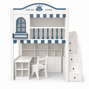 Premium Loft Bed with Stair Cabinet & Storage Wardrobe | Space-Saving Functional Bed Combo