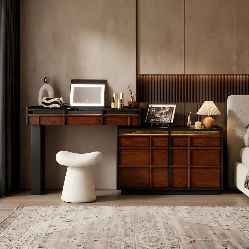 Cheron Series - V1200mm + C1200mm | Modern Cream Soft Minimalist Makeup Vanity