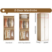 Flex Series - 800mm Modular Wardrobe - Versatile White Closet with Optional Top Cabinets