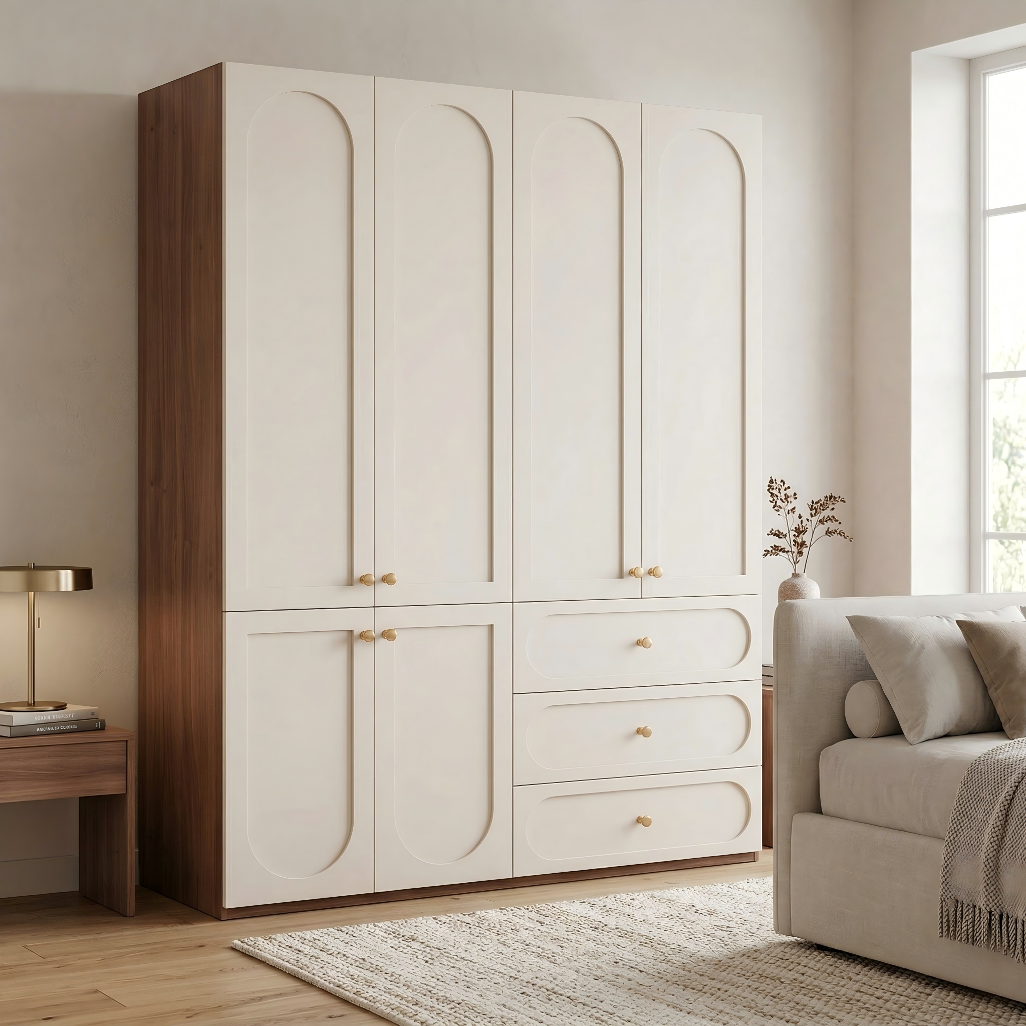 1.6m Master Bedroom Wardrobe - Grand French Cream Style Oversized Closet
