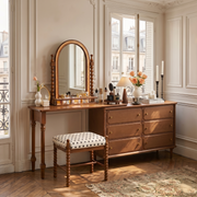 Milade Series - V1200mm + C1200mm | French Vintage Dressing Table with Drawers