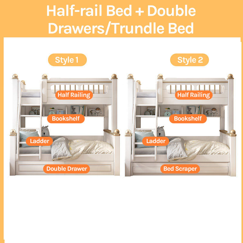 Premium Elegant Bunk Bed with Integrated Wardrobe & Trundle | Architectural Multi-Functional Bed Combo