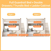 Premium Elegant Bunk Bed with Integrated Wardrobe & Trundle | Architectural Multi-Functional Bed Combo