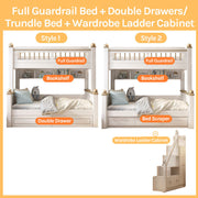 Premium Elegant Bunk Bed with Integrated Wardrobe & Trundle | Architectural Multi-Functional Bed Combo