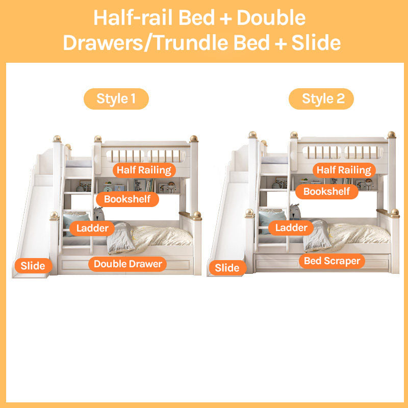Premium Elegant Bunk Bed with Integrated Wardrobe & Trundle | Architectural Multi-Functional Bed Combo