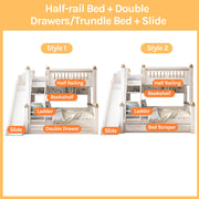 Premium Elegant Bunk Bed with Integrated Wardrobe & Trundle | Architectural Multi-Functional Bed Combo