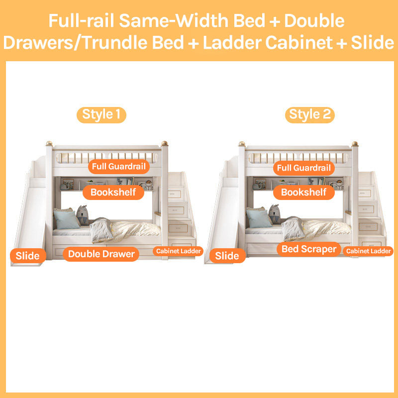 Premium Elegant Bunk Bed with Integrated Wardrobe & Trundle | Architectural Multi-Functional Bed Combo