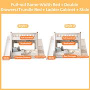 Premium Elegant Bunk Bed with Integrated Wardrobe & Trundle | Architectural Multi-Functional Bed Combo