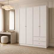 Linea Series - 1600mm Master Bedroom Framed Wardrobe - Extra-Tall Four-Door Closet with Drawers