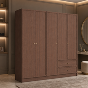 Linea Series - 2000mm Grand Framed Wardrobe - Extra-Tall Five-Door Closet with Drawers
