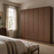 Linea Series - 2400mm Full-Wall Framed Wardrobe - Extra-Tall Six-Door Storage System with Drawers