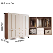Louvre  Series - 2400mm Bedroom Wardrobe System - French Cream Style 2400mm Full-Wall Closet
