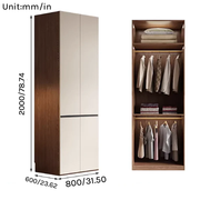 Aura Series - 800mm Compact Handleless Wardrobe - Scandinavian Minimalist White Closet