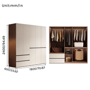 Aura Series - 1800mm Master Bedroom Wardrobe - Extra Large Geometric Handleless Closet