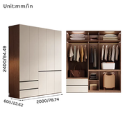 Aura Series - 2000mm Grand Modern Wardrobe - Handleless Geometric White Closet System