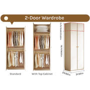 Flex Series - 800mm Modular Wardrobe - Versatile White Closet with Optional Top Cabinets