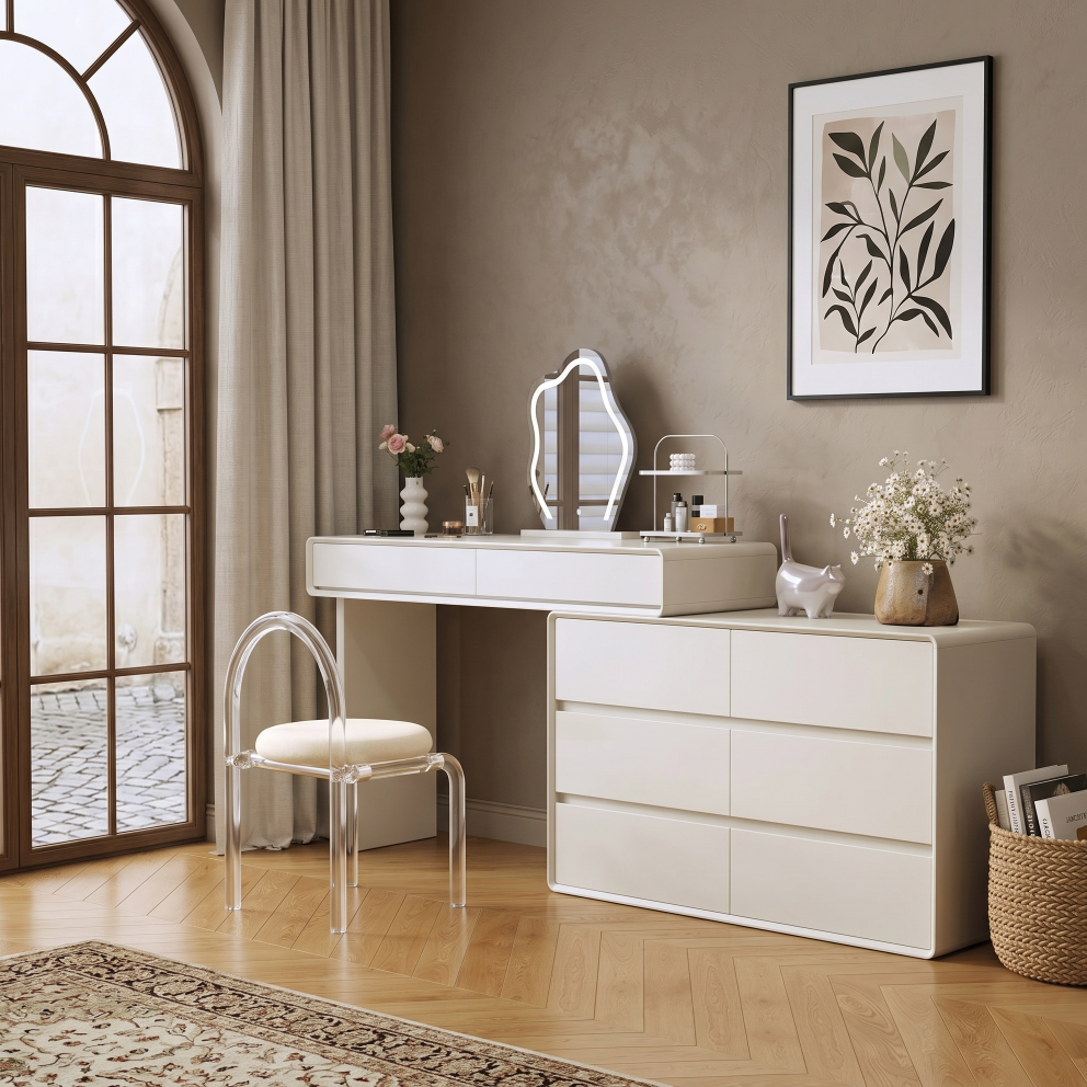 Yaque Series - V1200mm + C1200mm | Soft Luxury Premium Bedroom Vanity Console