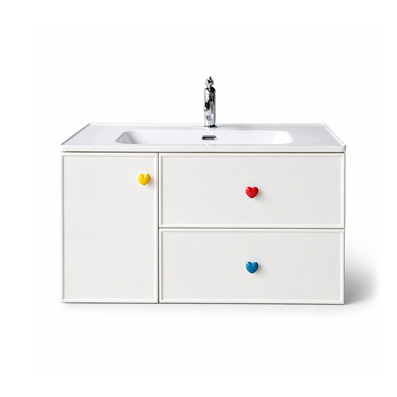 Modern Floating Bathroom Vanity with Heart Handles for Contemporary Bathrooms